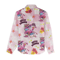 Hawaii Flamingo Hello Summer Women Casual Shirt Hawaiian Quilt Pattern LT9 - Polynesian Pride
