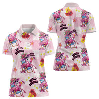 Hawaii Flamingo Hello Summer Women Polo Shirt Hawaiian Quilt Pattern LT9 - Polynesian Pride