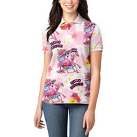 Hawaii Flamingo Hello Summer Women Polo Shirt Hawaiian Quilt Pattern LT9 - Polynesian Pride