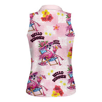 Hawaii Flamingo Hello Summer Women Sleeveless Polo Shirt Hawaiian Quilt Pattern LT9 - Polynesian Pride