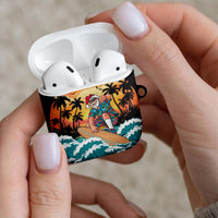 Vintage Santa Claus Surfing Summer AirPods Case Mele Kalikimaka i Iulai! LT9 - Polynesian Pride