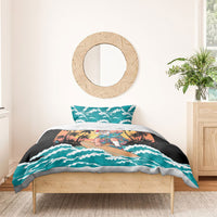 Vintage Santa Claus Surfing Summer Bedding Set Mele Kalikimaka i Iulai! LT9 - Polynesian Pride