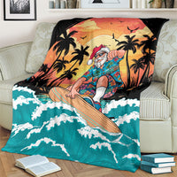Vintage Santa Claus Surfing Summer Blanket Mele Kalikimaka i Iulai! LT9 - Polynesian Pride