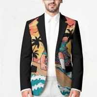 Vintage Santa Claus Surfing Summer Blazer Mele Kalikimaka i Iulai! LT9 - Polynesian Pride