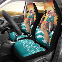 Vintage Santa Claus Surfing Summer Car Seat Cover Mele Kalikimaka i Iulai! LT9 - Polynesian Pride