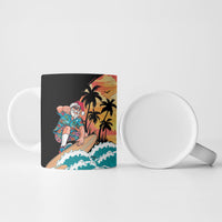 Vintage Santa Claus Surfing Summer Ceramic Mug Mele Kalikimaka i Iulai! LT9 - Polynesian Pride