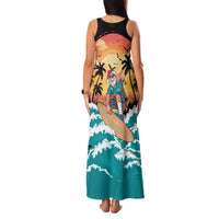 Vintage Santa Claus Surfing Summer Family Matching Tank Maxi Dress and Hawaiian Shirt Mele Kalikimaka i Iulai! LT9 - Polynesian Pride