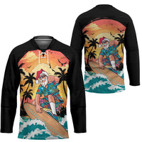Vintage Santa Claus Surfing Summer Hockey Jersey Mele Kalikimaka i Iulai! LT9 - Polynesian Pride