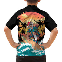 Vintage Santa Claus Surfing Summer Kid Hawaiian Shirt Mele Kalikimaka i Iulai! LT9 - Polynesian Pride