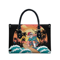 Vintage Santa Claus Surfing Summer Leather Bag Mele Kalikimaka i Iulai! LT9 - Polynesian Pride