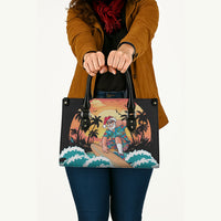Vintage Santa Claus Surfing Summer Leather Bag Mele Kalikimaka i Iulai! LT9 - Polynesian Pride