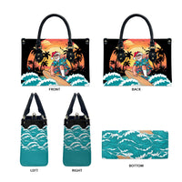Vintage Santa Claus Surfing Summer Leather Bag Mele Kalikimaka i Iulai! LT9 - Polynesian Pride