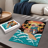 Vintage Santa Claus Surfing Summer Puzzle Mele Kalikimaka i Iulai! LT9 - Polynesian Pride