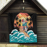 Vintage Santa Claus Surfing Summer Quilt Mele Kalikimaka i Iulai! LT9 - Polynesian Pride