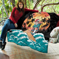 Vintage Santa Claus Surfing Summer Quilt Mele Kalikimaka i Iulai! LT9 - Polynesian Pride