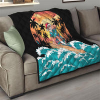 Vintage Santa Claus Surfing Summer Quilt Mele Kalikimaka i Iulai! LT9 - Polynesian Pride