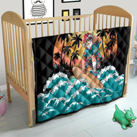 Vintage Santa Claus Surfing Summer Quilt Mele Kalikimaka i Iulai! LT9 - Polynesian Pride