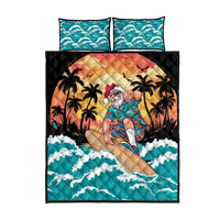 Vintage Santa Claus Surfing Summer Quilt Bed Set Mele Kalikimaka i Iulai! LT9 - Polynesian Pride