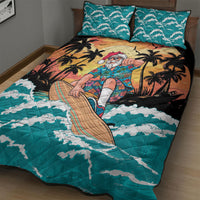 Vintage Santa Claus Surfing Summer Quilt Bed Set Mele Kalikimaka i Iulai! LT9 - Polynesian Pride