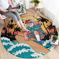 Vintage Santa Claus Surfing Summer Round Carpet Mele Kalikimaka i Iulai! LT9 - Polynesian Pride