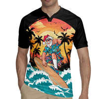 Vintage Santa Claus Surfing Summer Rugby Jersey Mele Kalikimaka i Iulai! LT9 - Polynesian Pride