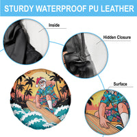 Vintage Santa Claus Surfing Summer Spare Tire Cover Mele Kalikimaka i Iulai! LT9 - Polynesian Pride
