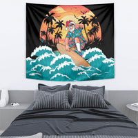 Vintage Santa Claus Surfing Summer Tapestry Mele Kalikimaka i Iulai! LT9 - Polynesian Pride