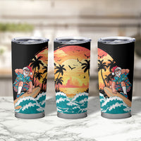 Vintage Santa Claus Surfing Summer Tumbler Cup Mele Kalikimaka i Iulai! LT9 - Polynesian Pride