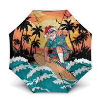 Vintage Santa Claus Surfing Summer Umbrella Mele Kalikimaka i Iulai! LT9 One Size Folded 11.42 inch Opened Diameter 37.4 inch Black - Polynesian Pride