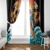 Vintage Santa Claus Surfing Summer Window Curtain Mele Kalikimaka i Iulai! LT9 - Polynesian Pride