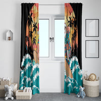 Vintage Santa Claus Surfing Summer Window Curtain Mele Kalikimaka i Iulai! LT9 - Polynesian Pride