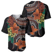 Vintage Hibiscus Pacific Floral Baseball Jersey LT9 - Polynesian Pride