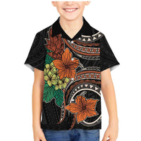 Vintage Hibiscus Pacific Floral Family Matching Mermaid Dress and Hawaiian Shirt