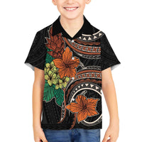 Vintage Hibiscus Pacific Floral Family Matching Puletasi and Hawaiian Shirt