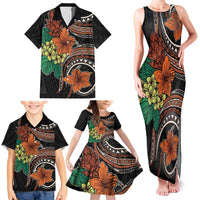 Vintage Hibiscus Pacific Floral Family Matching Tank Maxi Dress and Hawaiian Shirt LT9 - Polynesian Pride