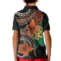 Vintage Hibiscus Pacific Floral Kid Polo Shirt LT9 - Polynesian Pride