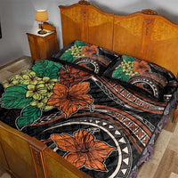 Vintage Hibiscus Pacific Floral Quilt Bed Set LT9 - Polynesian Pride