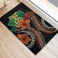 Vintage Hibiscus Pacific Floral Rubber Doormat LT9 - Polynesian Pride