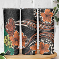 Vintage Hibiscus Pacific Floral Skinny Tumbler LT9 - Polynesian Pride