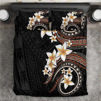 Vintage Plumeria Pacific Floral Bedding Set LT9 Black - Polynesian Pride