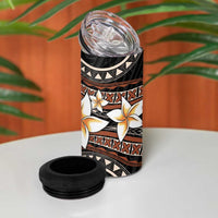 Vintage Plumeria Pacific Floral 4 in 1 Can Cooler Tumbler