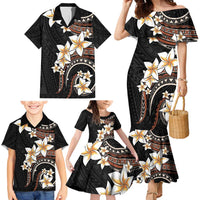 Vintage Plumeria Pacific Floral Family Matching Mermaid Dress and Hawaiian Shirt