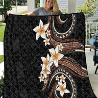 Vintage Plumeria Pacific Floral Quilt LT9 Black - Polynesian Pride