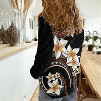 Vintage Plumeria Pacific Floral Women Casual Shirt