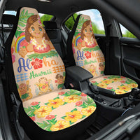Kawaii Hula Girls Car Seat Cover Aloha Hibiscus Flowers