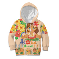 Kawaii Hula Girls Kid Hoodie Aloha Hibiscus Flowers LT9 Hoodie Nude - Polynesian Pride