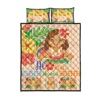 Kawaii Hula Girls Quilt Bed Set Aloha Hibiscus Flowers LT9 - Polynesian Pride