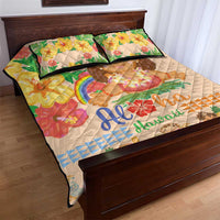 Kawaii Hula Girls Quilt Bed Set Aloha Hibiscus Flowers LT9 - Polynesian Pride