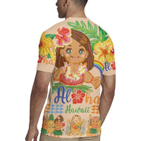 Kawaii Hula Girls Rugby Jersey Aloha Hibiscus Flowers