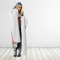 Hibiscus Turtle Tattoo Coral Reef Hooded Blanket with Polynesian Tribal